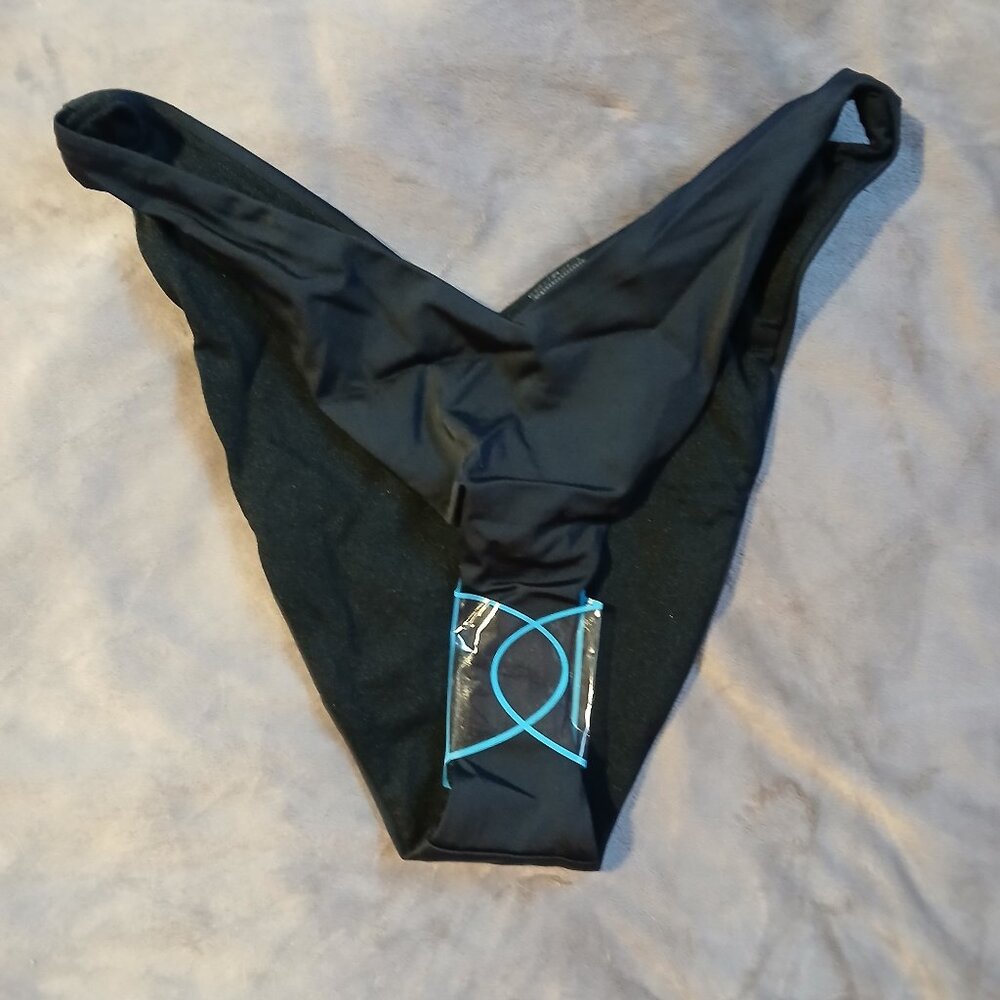 Asos Design Women's Recycled M&M V Front Bikini Bottom SZ 6 Black